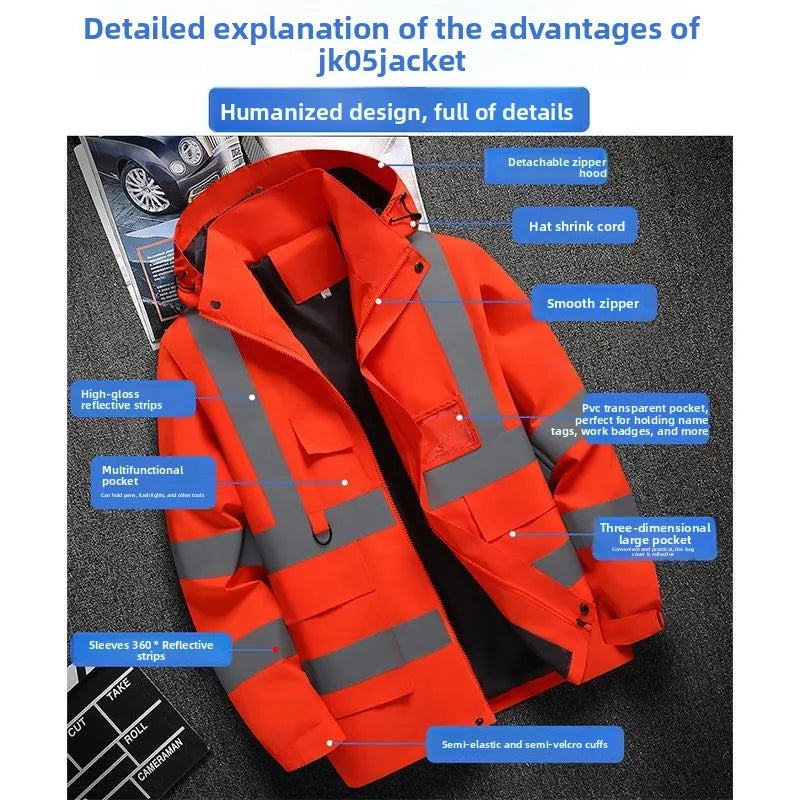 Work clothes men's workwear women's thin architectural reflective strip jacket